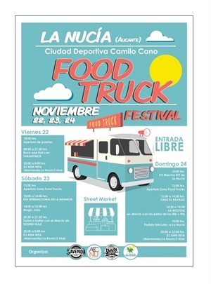 La Nucia Food Truck Festival se celebrará durante el fin de semana del 22, 23 y 24 de noviembre en la Ciutat Esportiva Camilo Cano