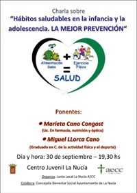 La Nucia Cartel Charla Habitos Saludables 2014