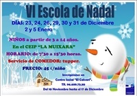 La Nucia Cartel Escola Nadal 2014