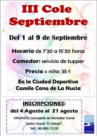 La Nucia cartel cole septiembre 2015