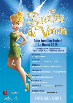 Cartel del Ciclo de Cine Estival Familiar 2016