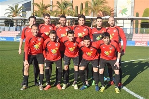 Alineación de La Nucía Cf en su partido de ayer ante el Jove Español de San Vicente