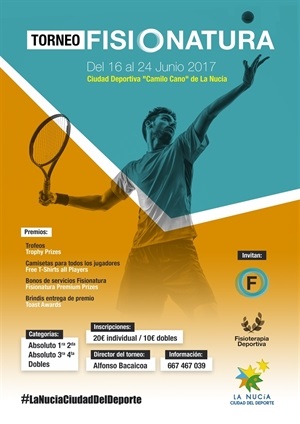 Cartel promocional del "I Torneo Fisionatura" de tenis en La Nucía