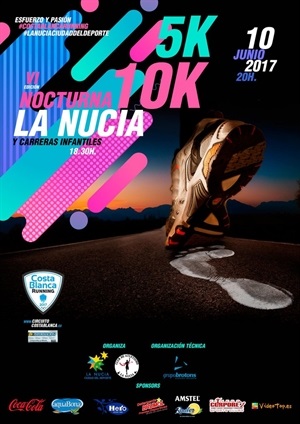 Cartel Promocional de la "10 K" nocturna de La Nucía 2017
