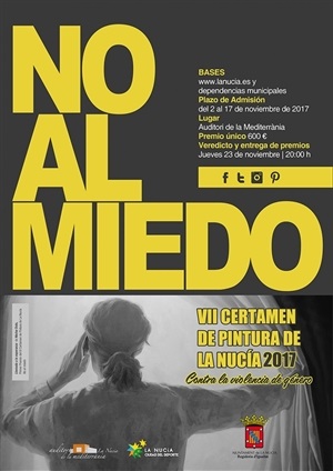 Cartle del Certamen de Pintura “No al Miedo- Contra la Violencia de Género”
