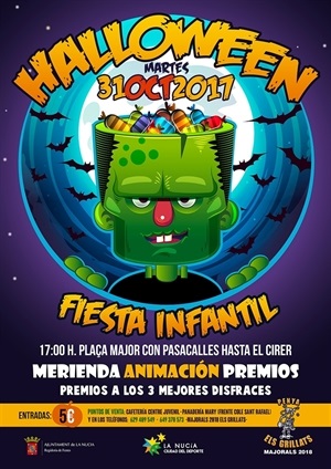 Cartel de la fiesta infantil de Halloween