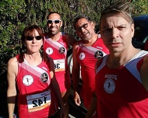 Los cuatro corredores del C.A. La Nucía que participaron en los V 10 K de l'Olleria