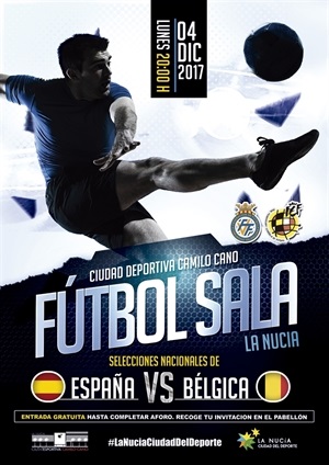 Cartel del partido España- Bélgica del 4 de diciembre