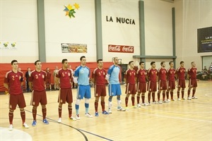 Rafa Fernández en su último partido oficial con la selección en septiembre de 2014 en La Nucía