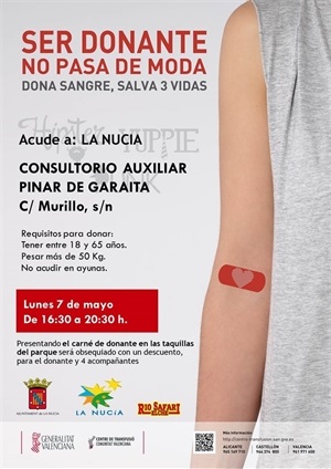 Cartel de la Donación de Sangre del mes de mayo