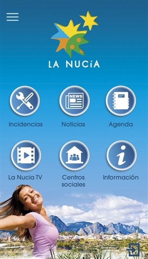 Menú de la App Nucía