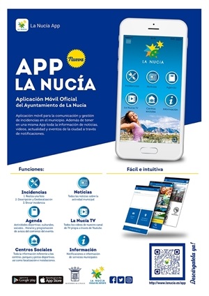 Esta aplicación gratuita se puede descargar a través de la web de La Nucía y de la App Store y Google Play