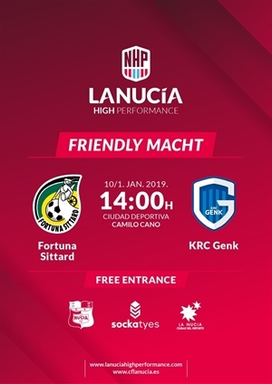 Cartel del partido amistoso entre el Genk y el  Fortuna Sittard en La Nucía