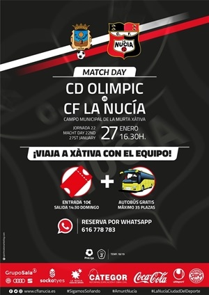 Cartel del bús a Xàtiva del CF La Nucía