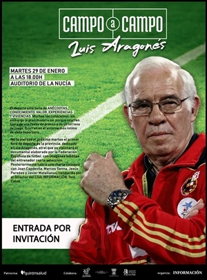 Cartel del "Foro Luís Aragonés" que se celebrará en l'Auditori de La Nucía