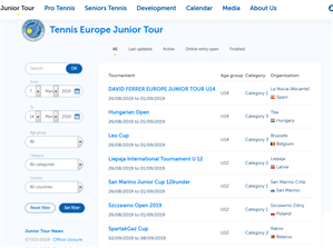 El torneo internacional sub 14 de La Nucía ya aparece en la web de Tennis Europe Junior Tour