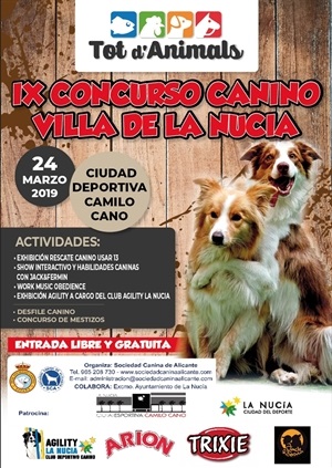 Imagen del Cartel del IX Concurso Canino "Villa de La Nucia"