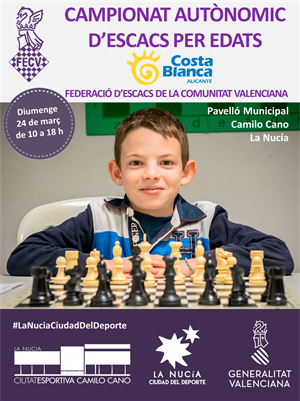 Imagen del Cartel del Cartel del "Campeonato Autonómico de Ajedrez por edades 2019"