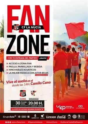 La Fiesta pre partido en la Fan Zone del CF La Nucía comenzará a las 14 horas del domingo