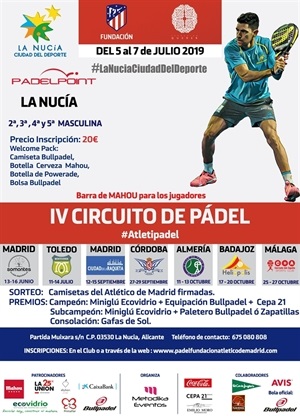 La Nucia Cartel padel atleti julio 2019