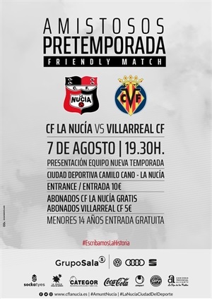 Cartel del partido entre el CF La Nucía y el Villarreal C.F.