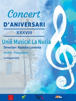 Cartel Concert XXXVIII Aniversari Unió Musical La Nucía