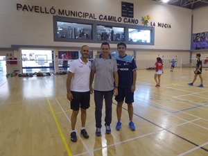 Rafael Vázquez, técnico del Campus, Arturo Ruíz, dtor. del Campus y Sergio Villalba, concejal de Deportes