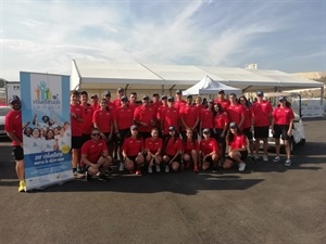 Los Voluntarios que colaboraron en el Nacional de Atletismo de La Nucia en la zona de llamadas