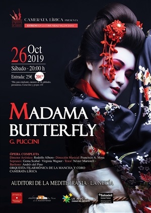 La ópera completa “Madama Butterfly” de Puccinni se escenificará en l’Auditori de La Nucía el sábado 26 de octubre