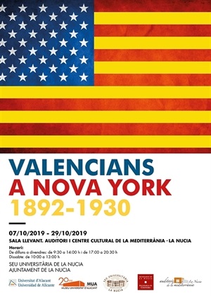 Cartel de la exposición "Valencians a Nova York" que acoge este mes de octubre l'Auditori
