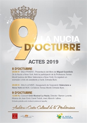 Cartel del programa de actos del 9 d'octubre 2019 en La Nucía