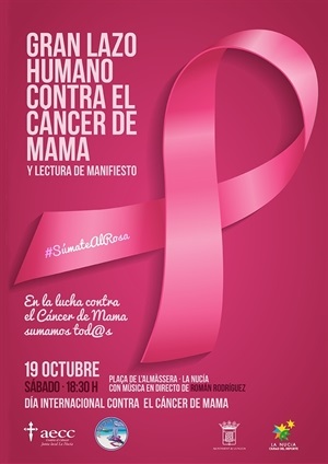 Cartel del gran "Lazo Humano" contra el Cáncer de Mama