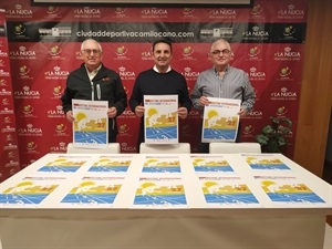 icente Reverte, organizador del Meeting, Eleuterio Antón, Seleccionador Nacional FEDDF y Bernabé Cano, alcalde de La Nucía.