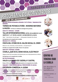 La Nucia actividades Casilla Noviembre 2019