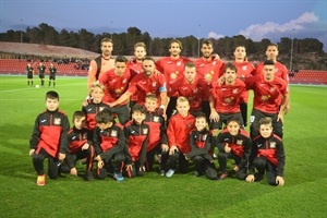 Alienación del CF La Nucía, ayer ante el Villarreal B