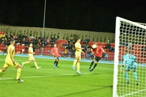 El CF La Nucia en el úlitmo partido frente al Villarreal B