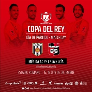 Cartel de la eliminatoria ante el Mérida AD en Copa del Rey