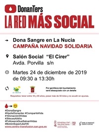 La Nucia cartel donacion sangre diciembre 2019