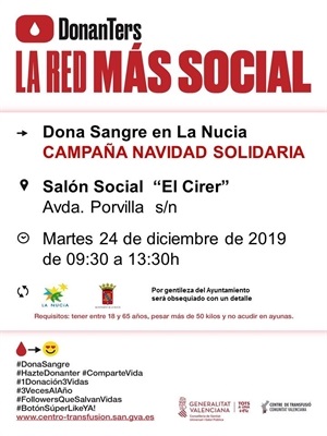 La donación extraordinaria de Sangre de diciembre será mañana