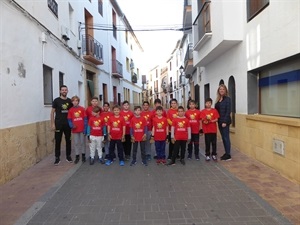 Los jugadores de l'Escola de pilota Valenciana
