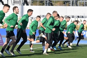 Foto del Ferencváros TC: Un momento del entrenamiento esta mañana en el Estadi Olímpic