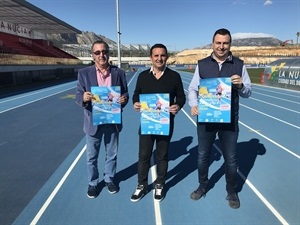 Pepe Brotons, coordinador Estadi Olímpic, Sergio Villalba, concejal de Deportes y Bernabé Cano, alcalde de La Nucía