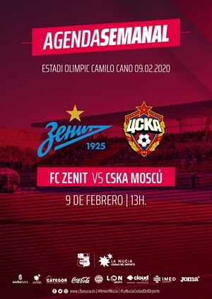 Cartel del encuentro entre el Zenit y el CSKA del próximo domingo
