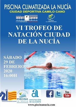 Imagen del Cartel del VI Trofeo de Natación Ciudad de La Nucía