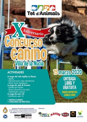 Cartel del Concurso Canino que tendrá entrada gratuita