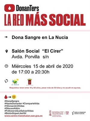 La Nucia Cartel Sangre Donación abril  2020