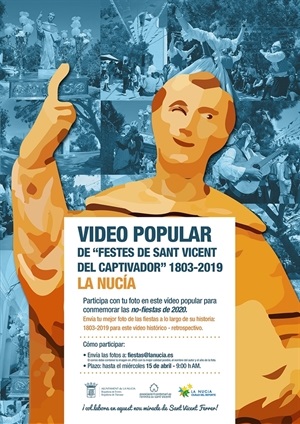 Cartel de esta iniciativa del video popular de les "Festes de Sant Vicent" de La Nucía