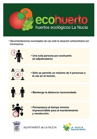 La Nucia cartel ecohuertos normas coronavirus 2020