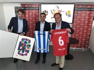 Quico Catalán, pte. Levante UD, Jokin Aperribay, pte. Real Sociedad y Bernabé Cano, alcalde de La Nucía