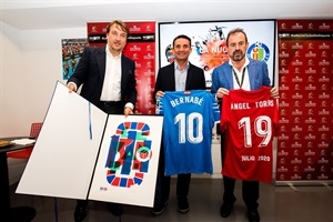 Ángel Torres, pte. Getafe C.F., Quico Catalán, pte. Levante U.D. y Bernabé Cano, alcalde de La Nucía